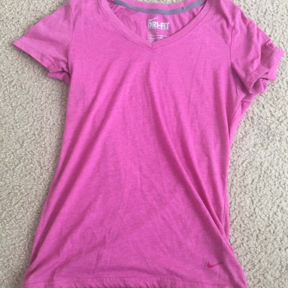 Nike pink v neck tee